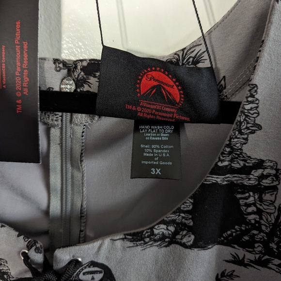 La Femme Noir Sleepy Hallow Gothic Tales Toile Long Sleeve Wiggle Dress 3XL NWT - Picture 8 of 12